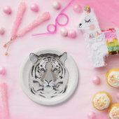 Assiettes En Carton Tiger, tiger face, symbol of 2022 (Fête)