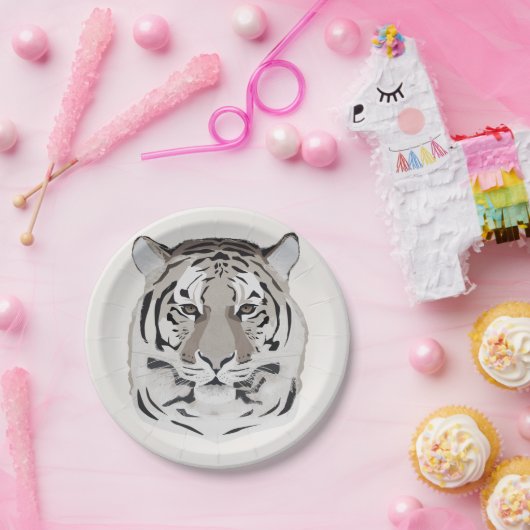 Assiettes En Carton Tiger, tiger face, symbol of 2022 (Fête)