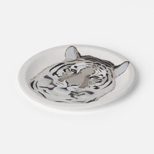 Assiettes En Carton Tiger, tiger face, symbol of 2022 (Angle)