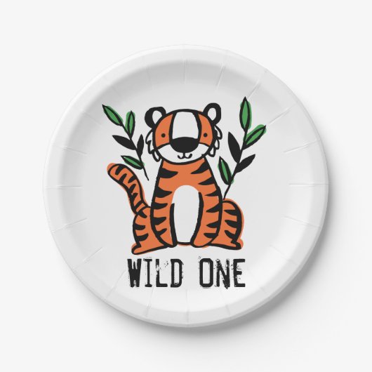 Assiettes En Carton Tiger Wild One Bird Party (Devant)