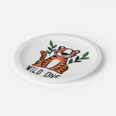 Assiettes En Carton Tiger Wild One Bird Party (Angle)