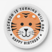 Assiettes En Carton Tiger Wild One Jungle Safari Anniversaire de enfan (Devant)