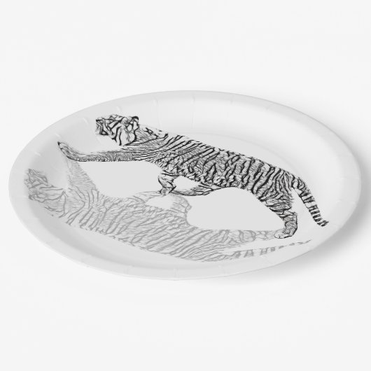 ASSIETTES EN CARTON TIGRE DE DISCRÉTION