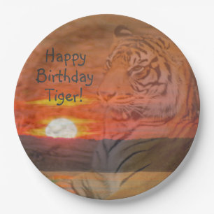 Assiettes En Carton Tigre de joyeux anniversaire !