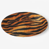 Assiettes En Carton Tigre noir orange (Angle)