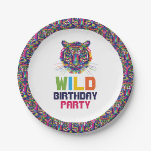 Assiettes En Carton Tigre Sauvage, Fête d'Anniversaire