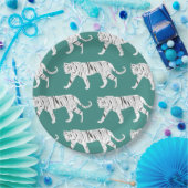 Assiettes En Carton Tigre turquoise (Fête)