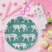 Assiettes En Carton Tigre turquoise (Fête)