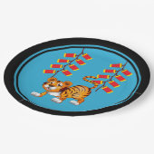 Assiettes En Carton Tigres chinois et pétards chinois du Nouvel An (Angle)