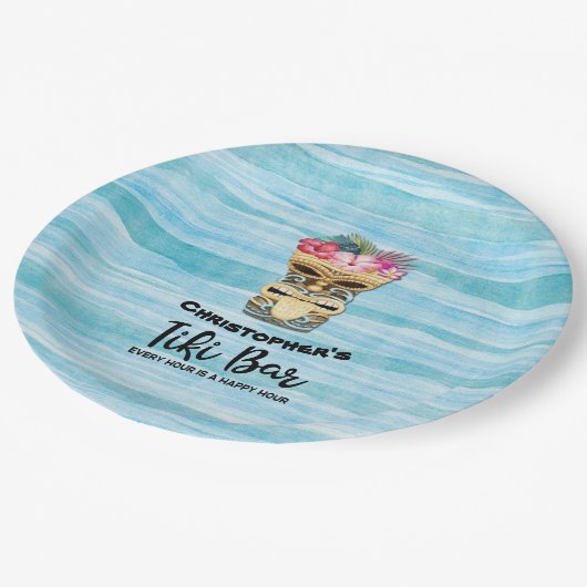 Assiettes En Carton Tiki Bar Monogramme Party Napkins (Angle)