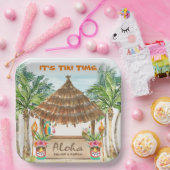 Assiettes En Carton Tiki Luau | Surf Tropical Beach Island (Fête)
