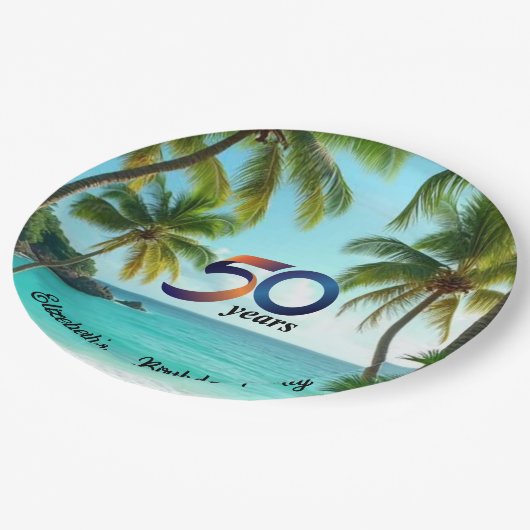 Assiettes En Carton tiki luau tropical beach partyPaper Plate (Angle)