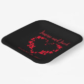 Assiettes En Carton Til Death Do Us Part Rose gothique rouge et noir (Angulaire)