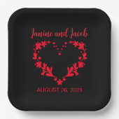 Assiettes En Carton Til Death Do Us Part Rose gothique rouge et noir (Recto)