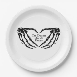 Assiettes En Carton Til Death - Skeleton Heart Hands