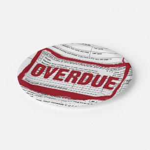 Assiettes En Carton timbre rouge sur le montant excédentaire sur le fo