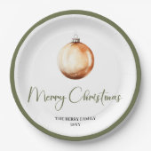Assiettes En Carton Timeless Minimal Christmas Personalized Family  (Devant)