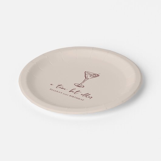 Assiettes En Carton Tini Bit Ancienne fête d'anniversaire personnalisé (Angle)