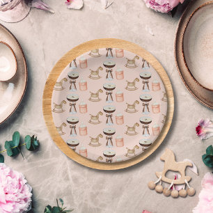 Assiettes En Carton Tini One rose Espresso Martini Baby shower fille