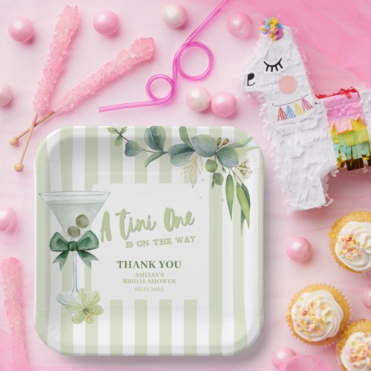 Assiettes En Carton Tini un est en route Martini Baby shower (Fête)