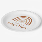 Assiettes En Carton TINLEY Boho Terracotta Rainbow Sun Baby Invitation (Angle)