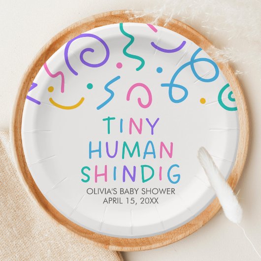 Assiettes En Carton Tiny Human Shindig Baby Shower