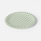Assiettes En Carton Tiny Sage and White Gingham (Angle)