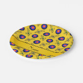 Assiettes En Carton Tir à l'arc jaune nommé personnalisé (Angle)