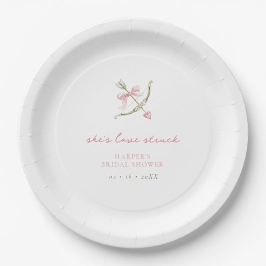 Assiettes En Carton Tir de Cupidon Amoureuse Saint-Valentin Shower Nup (Devant)
