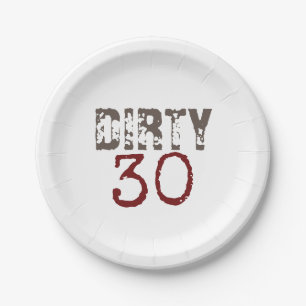 Assiettes En Carton Tirty 30 Plaques de papier d'anniversaire