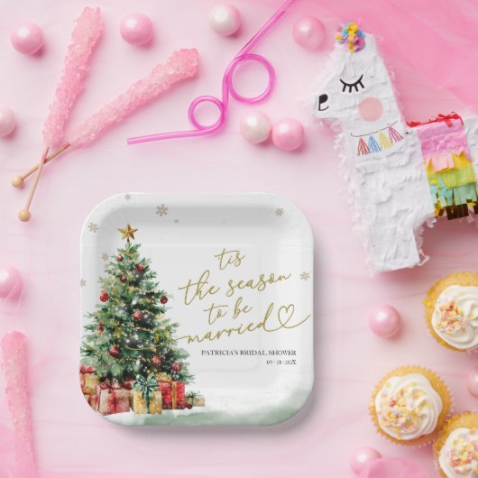 Assiettes En Carton Tis the Season to be Married Bridal Shower (Fête)