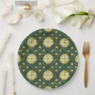 Assiettes En Carton Tissage celtique pierre