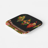 Assiettes En Carton Tissu de coton indien (Angulaire)