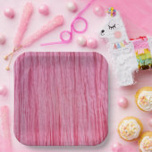 Assiettes En Carton Tissu de crêpe rose (Fête)