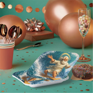 Assiettes En Carton Titre surfant sur la fête artistique biblique de M