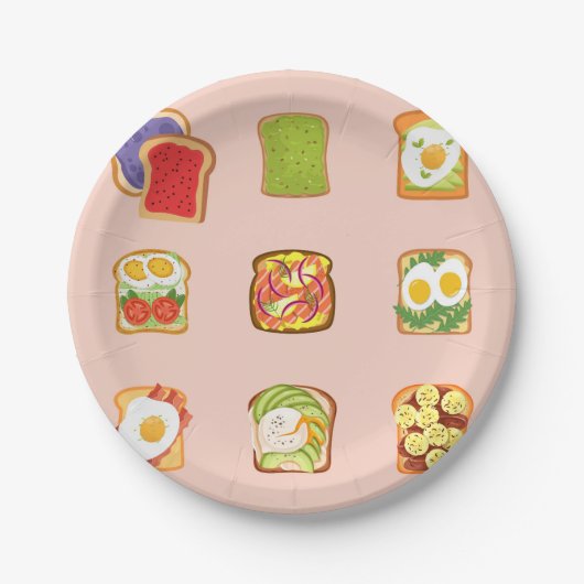 Assiettes En Carton Toast Brunch (Devant)