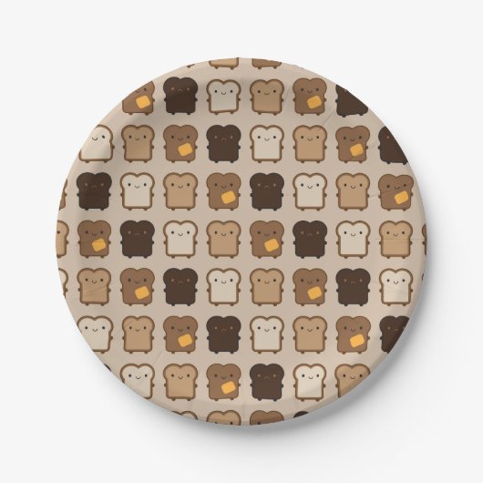 Assiettes En Carton Toast de Kawaii (Devant)