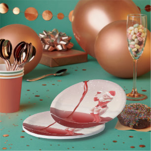 Assiettes En Carton Toast de Noël Meowy