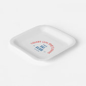 Assiettes En Carton Toast sur les pistes Après Ski Club Rouge & Bleu (Angulaire)