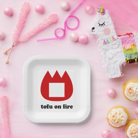 Assiettes En Carton 📛 tofu en feu (Fête)