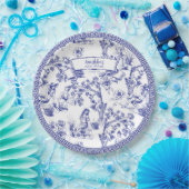 Assiettes En Carton Toile bleue et blanche (Fête)