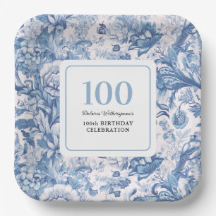 Assiettes En Carton Toile Bleue Française 100e anniversaire