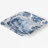 Assiettes En Carton Toile Bleue Pays Français (Angulaire)