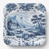 Assiettes En Carton Toile Bleue Pays Français (Recto)