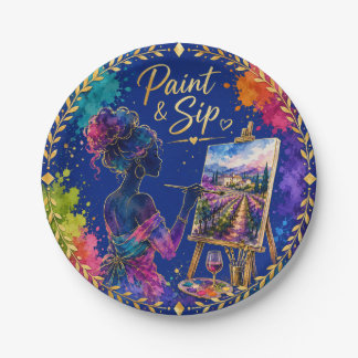 Assiettes En Carton Toile & Cabernet Peinture et Fête de Dégustation |