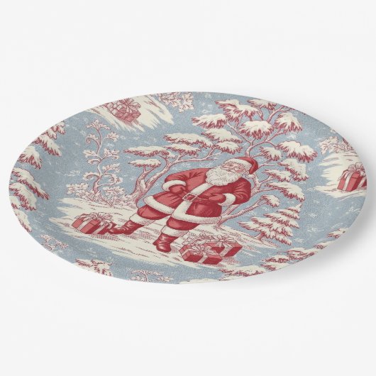 Assiettes En Carton Toile Christmas (Angle)