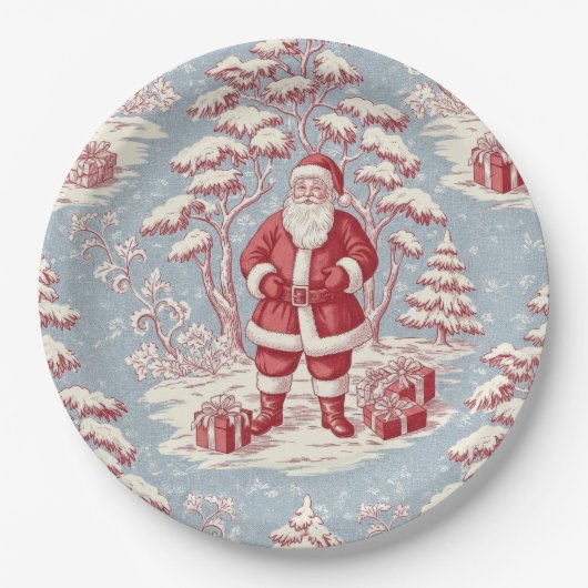 Assiettes En Carton Toile Christmas (Devant)