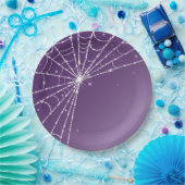 Assiettes En Carton Toile d'araignée diamantée scintillante violette e (Fête)