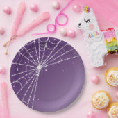 Assiettes En Carton Toile d'araignée diamantée scintillante violette e (Fête)