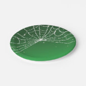Assiettes En Carton Toile d'araignée diamantée verte et blanche pétill (Angle)
